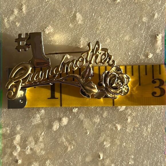 Bundle Sale 3 for $15 | #1 Grandmother Rose Gold Tone Brooch - Picture 5 of 11